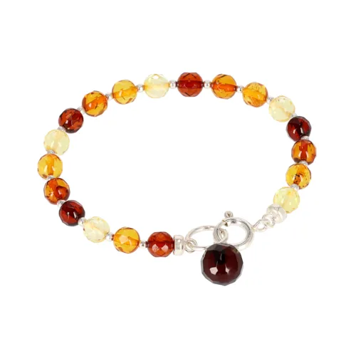 Natural Baltic amber bracelet "Autumn flame"