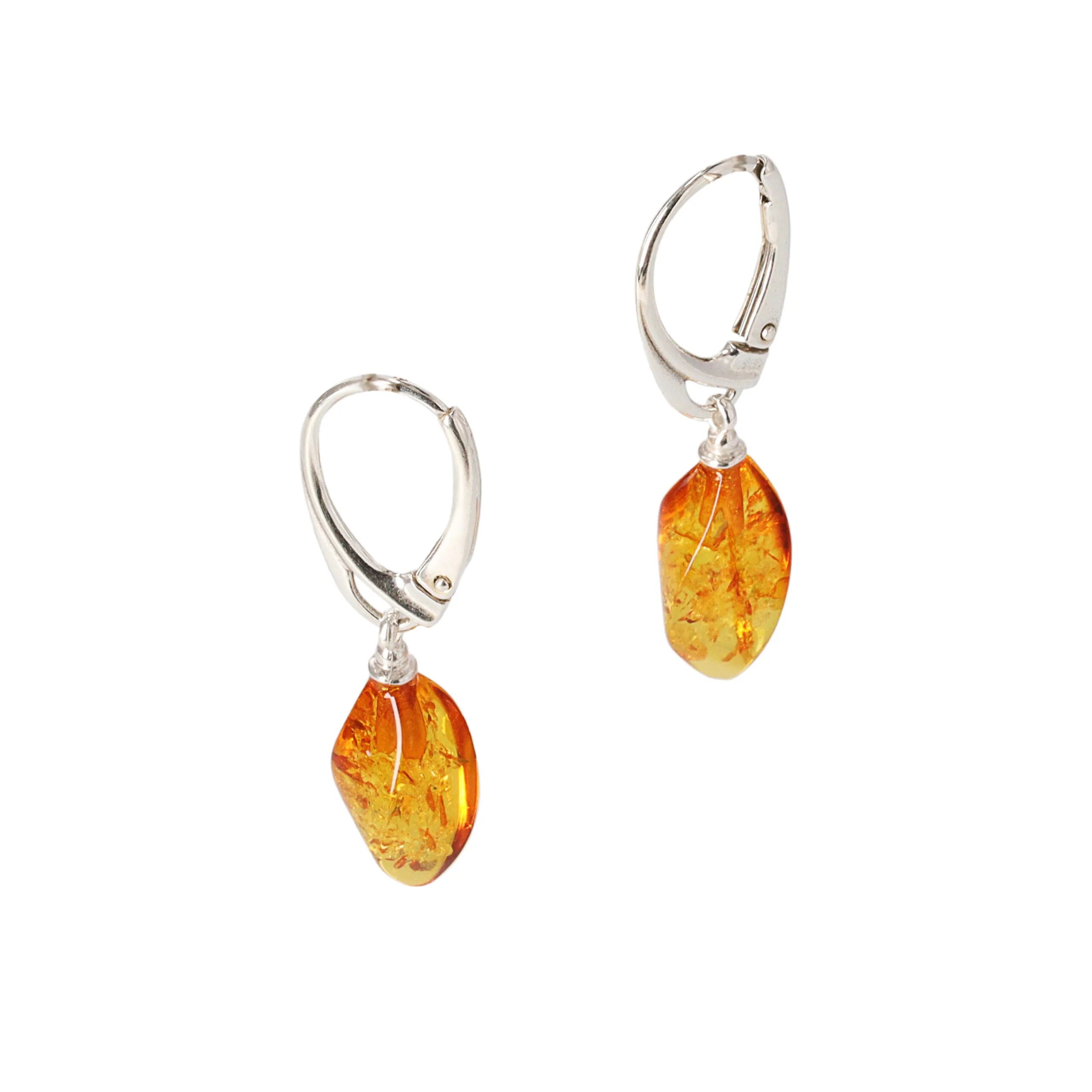 Natural Baltic amber earrings "Honey Light"