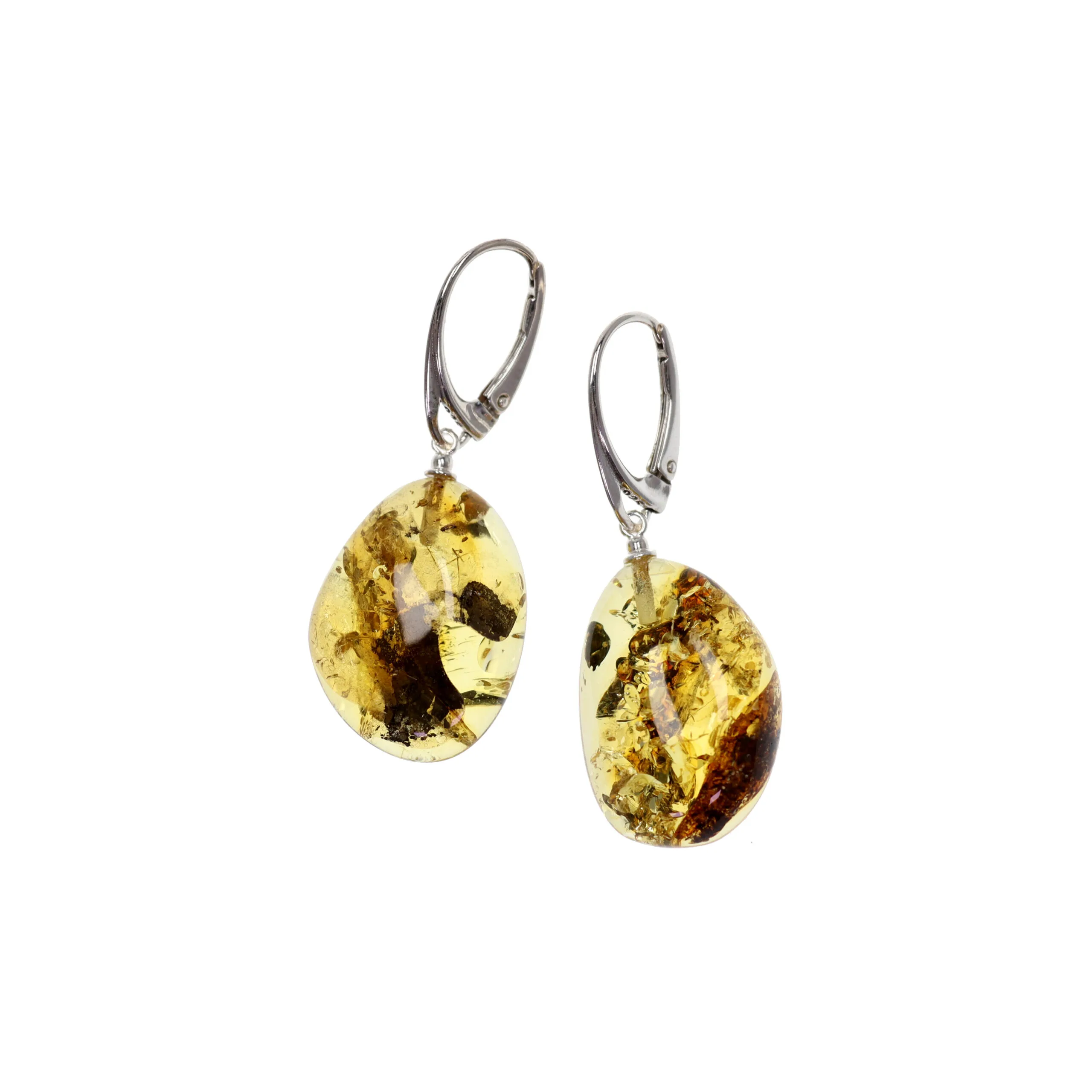 Natural Baltic amber earrings "Sun Droplets"