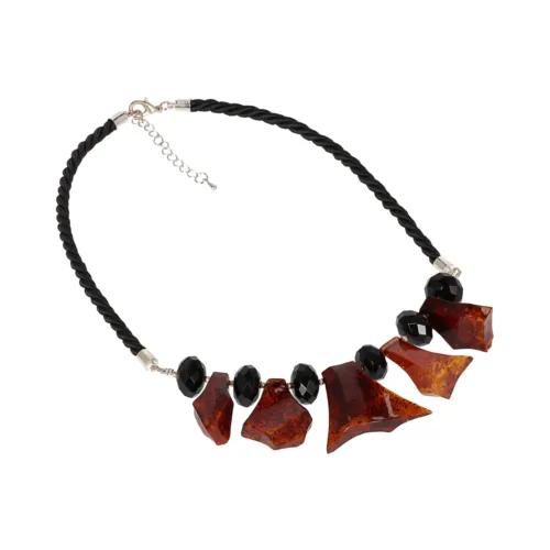 Natural Baltic amber necklace "Autumn Fire"