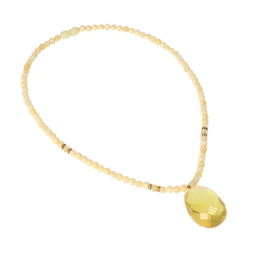 Natural Baltic amber necklace "Auksinis rytas"