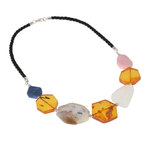 Natural Baltic amber necklace "Baltic colours"