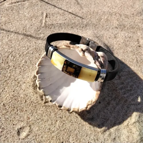 Natural Baltic amber bracelet "Golden wave"