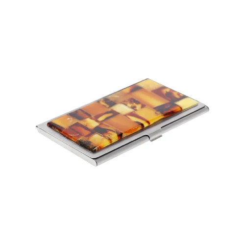Natural Baltic amber tray "Business card elegance"