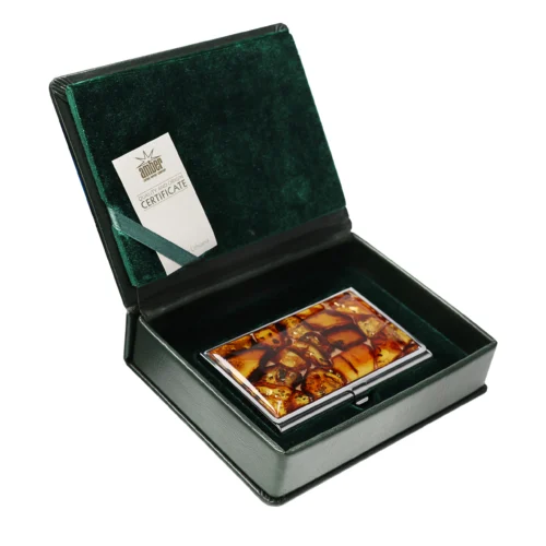 Natural Baltic amber tray "Business classic"