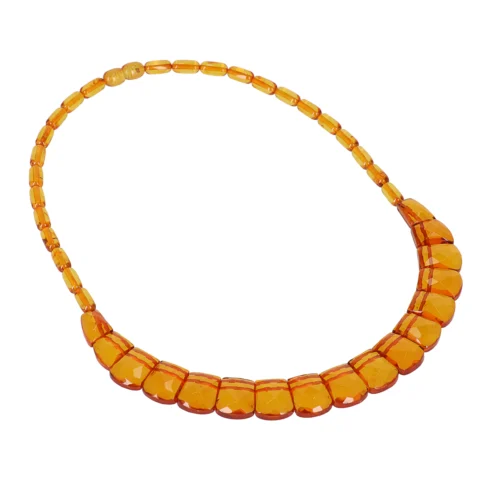 Natural Baltic amber necklace "Autumn glow"