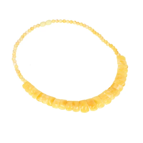 Natural Baltic amber necklace "Golden wave"