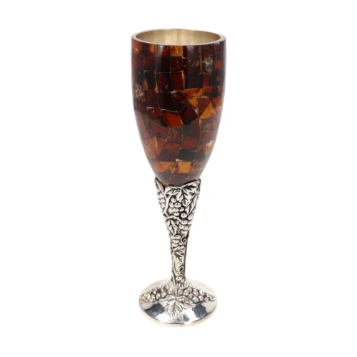 Natural Baltic amber cup "Elegance of Darkness"